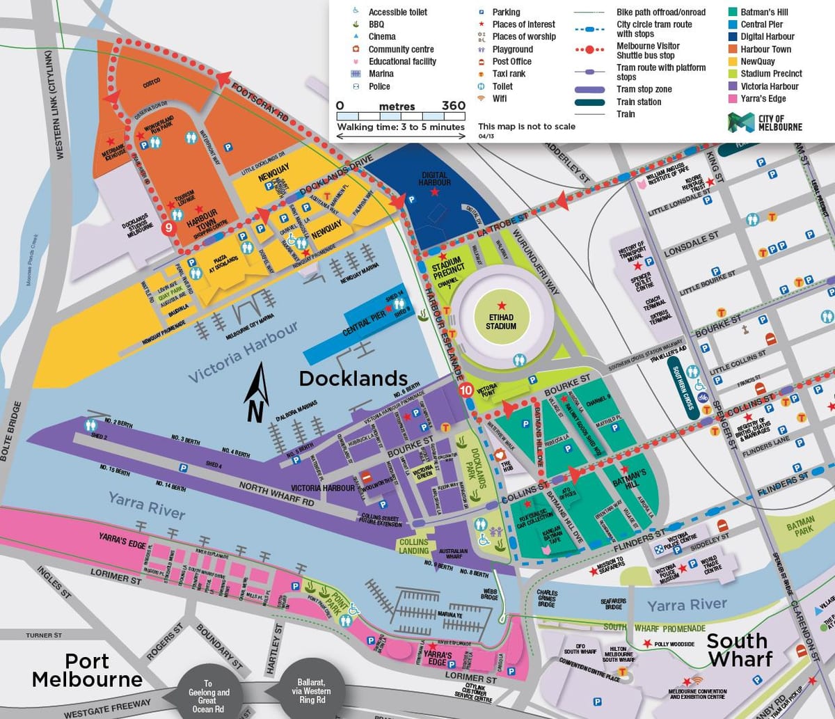 docklands ನಕ್ಷೆ ಮೆಲ್ಬರ್ನ್